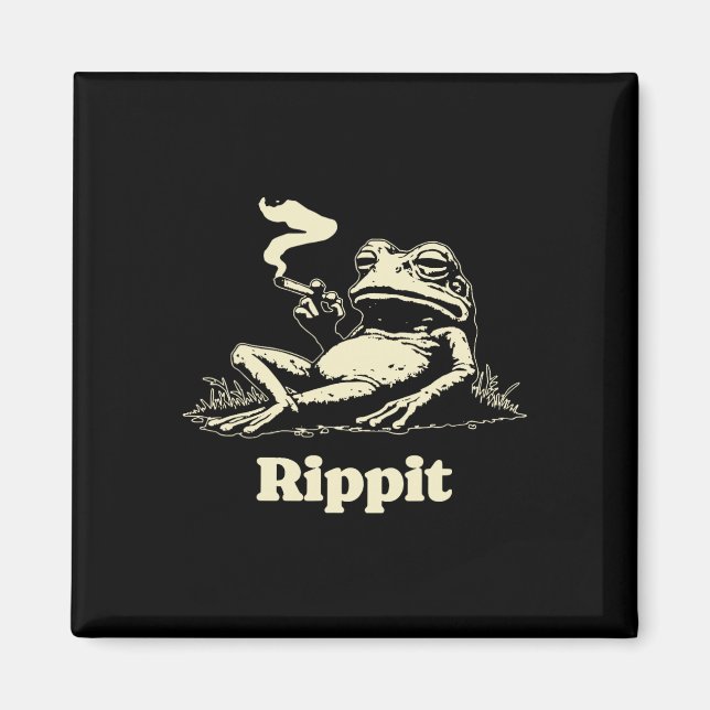 Rippit Frog Stoner Weed Smoker Funny  Magnet (Front)