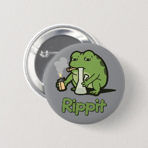 Rippit Funny Frog Stoner Gift, Stoner Girls Frog  6 Cm Round Badge