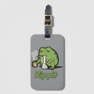 Rippit Funny Frog Stoner Gift, Stoner Girls Frog  Luggage Tag
