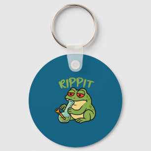 Rippit Stoner Frog Smoking Stoner Key Ring