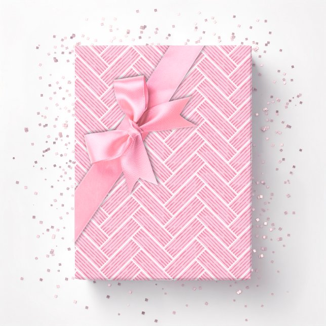 Ripple Herringbone in Pink Wrapping Paper (Creator Uploaded)