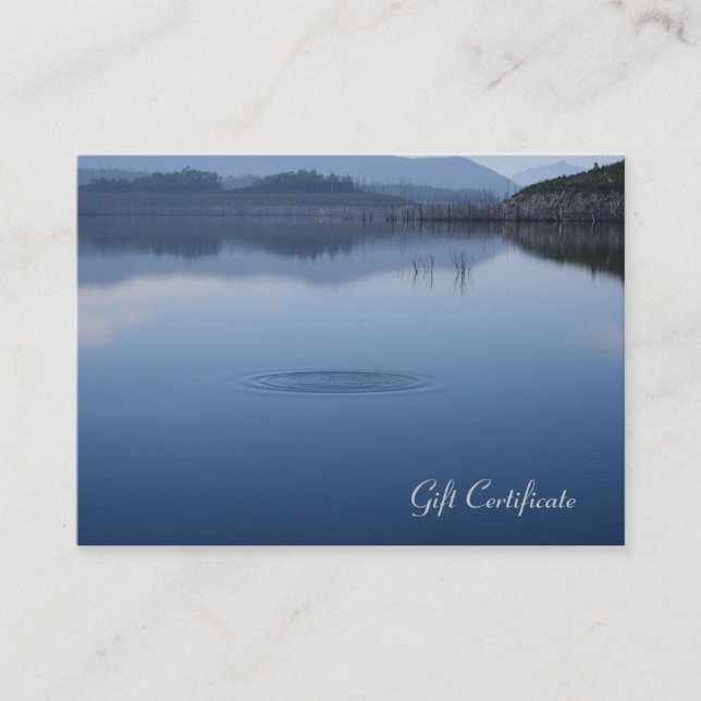 Ripple in Still Blue Water - Gift Certificate (Front)