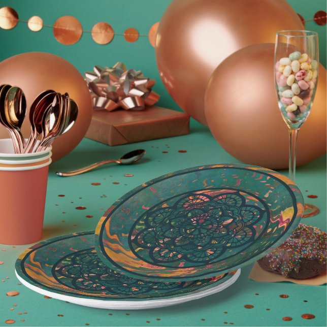 Ripple Mandala Paper Plate (Multi)