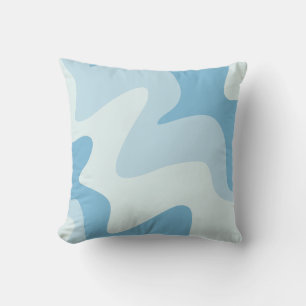 Ripple Rhythm Blue Tones Throw Pillow
