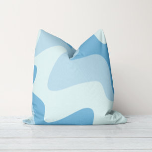 Ripple Rhythm Blue Tones Throw Pillow
