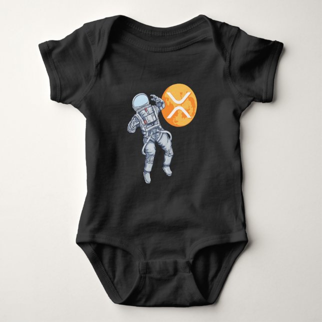 Ripple XRP  Cryptocurrency -Crypto Astronaut Baby Bodysuit (Front)