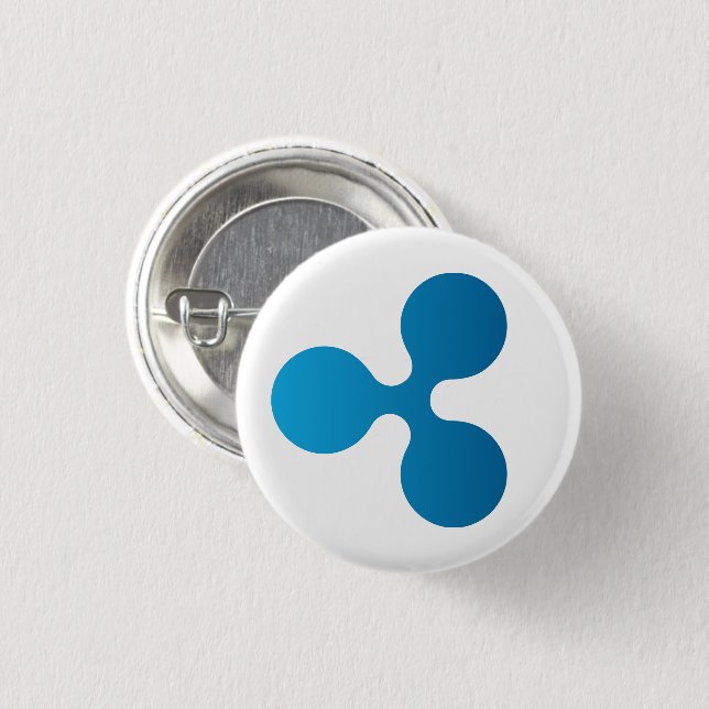 Ripple XRP Icon Round Button (White) (Front & Back)