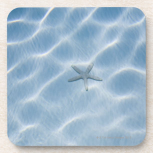 Rippled blue water with starfish coaster