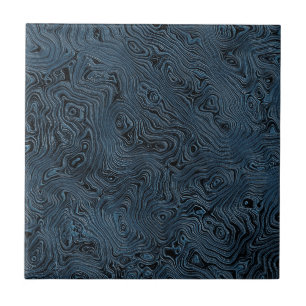 Rippled Faux Silk Moire in Rich Teal Blue  Tile