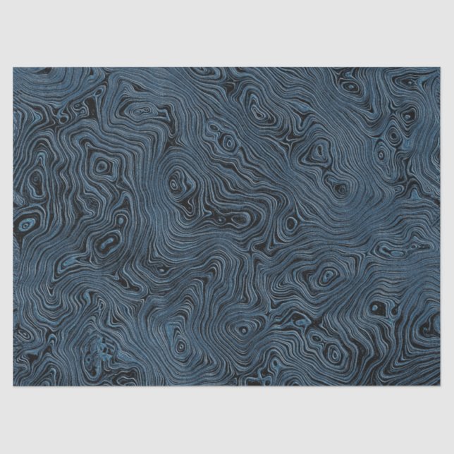 Rippled Faux Silk Moire in Rich Teal Blue  Tissue Paper (Front)