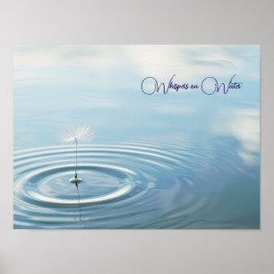 Rippled Reflections: Floating Dandelion Seed Poster