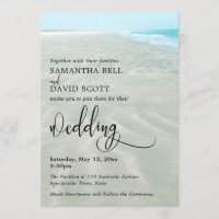 Rippled Sand Aqua Water Photo Modern Beach Wedding