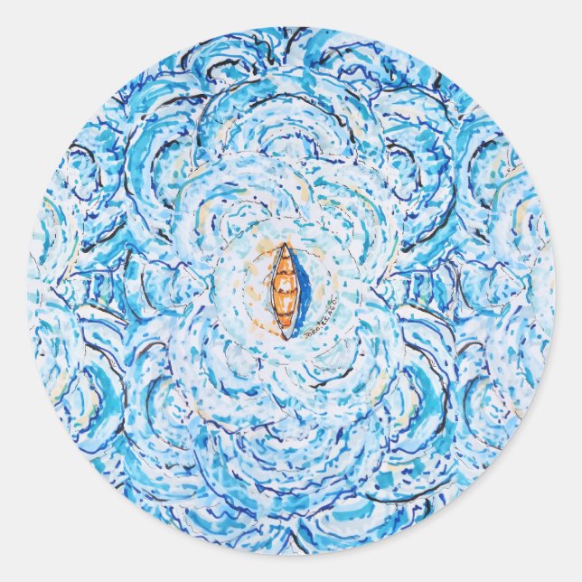 Ripples Classic Round Sticker (Front)