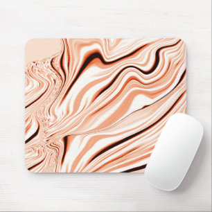 Ripples in shades of beige, curved brown cylinder mouse pad