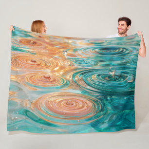 Ripples of Tranquility Abstract Water Harmony Fleece Blanket