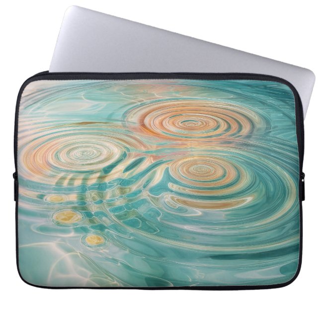 Ripples of Tranquility Abstract Water Harmony Laptop Sleeve (Front)