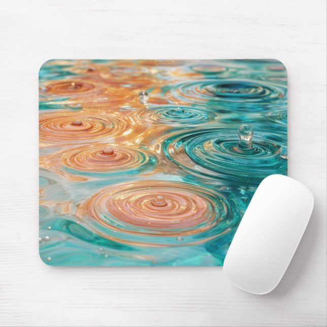 Ripples of Tranquility Abstract Water Harmony Mouse Pad (With Mouse)