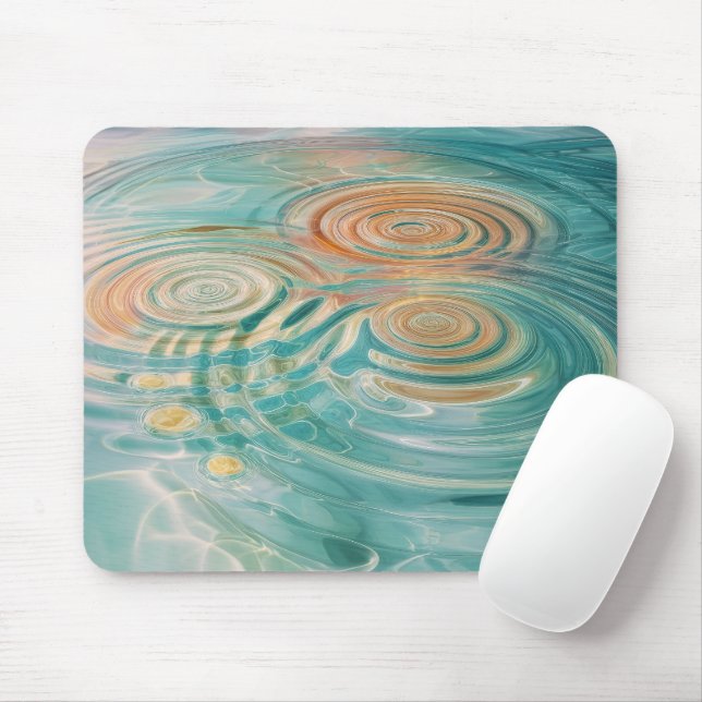 Ripples of Tranquility Abstract Water Harmony Mouse Pad (With Mouse)
