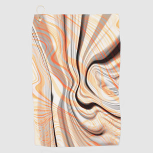 Ripples on pearly cream beige, brown & pale orange golf towel