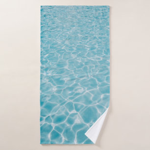Rippling crystal blue water bath towel