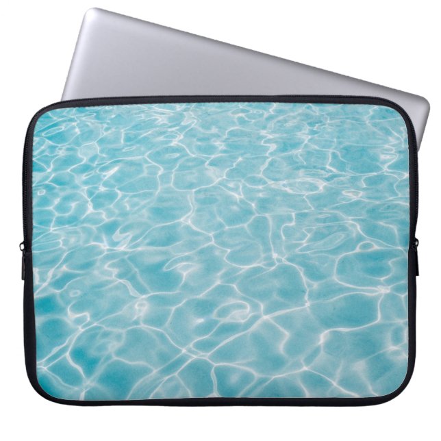 Rippling crystal blue water laptop sleeve (Front)