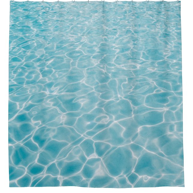 Rippling crystal blue water shower curtain (Front)