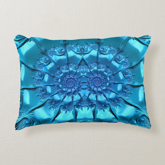 ~ RIPPLING LAKE ~ Glossy Blue  ~  Decorative Cushion (Front)