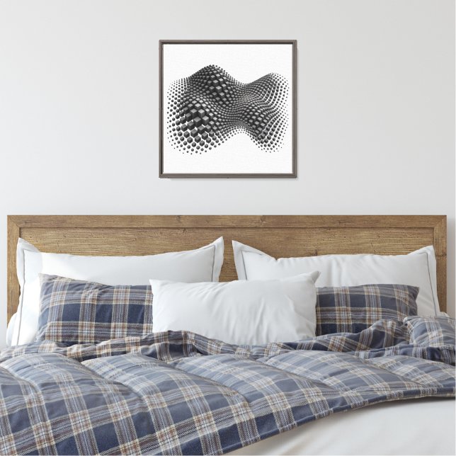 Rippling Metal Cube Wave Canvas Print (Insitu(Bedroom))