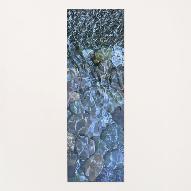 Rippling water, brook, steam, Underwater Stones Yoga Mat (Front)