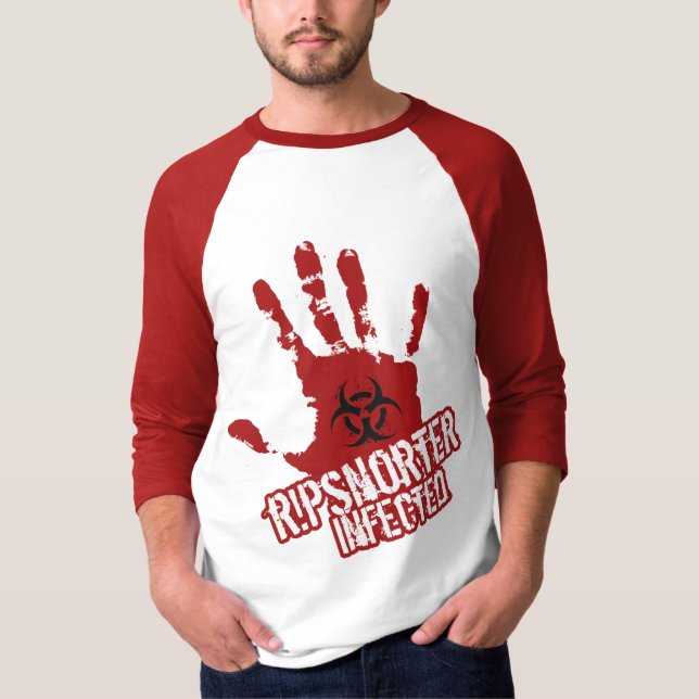 Ripsnorter Infected Basic 3/4 Sleeve Raglan T-Shirt (Front)