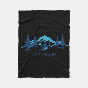 Ririe Idaho Ski Resort Skiing Skier  Fleece Blanket