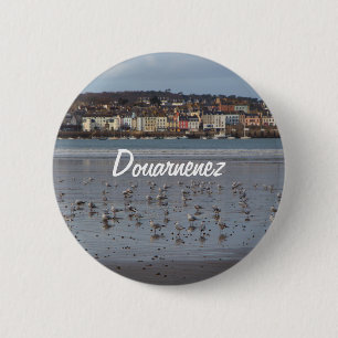 Ris beach in Douarnenez 6 Cm Round Badge