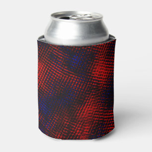 Riscos cruzados vermelho e azul can cooler