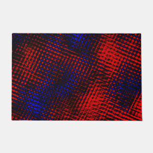 Riscos vermelhos cruzados e fundo azul? doormat