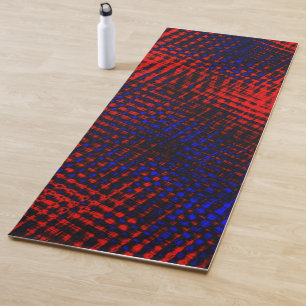 Riscos vermelhos cruzados em fundo azul? yoga mat
