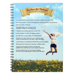 Rise Above Life's Challenges-humour, hope & Spiral Notebook