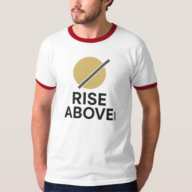 Rise Above – Minimalist Sun & Diagonal Beam Graphi T-Shirt (Front)