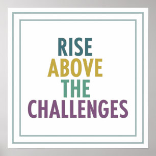 Rise Above The Challenges Christian Growth Art Poster