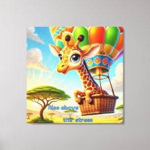 Rise Above the Stress - Uplifting Giraffe Canvas Print