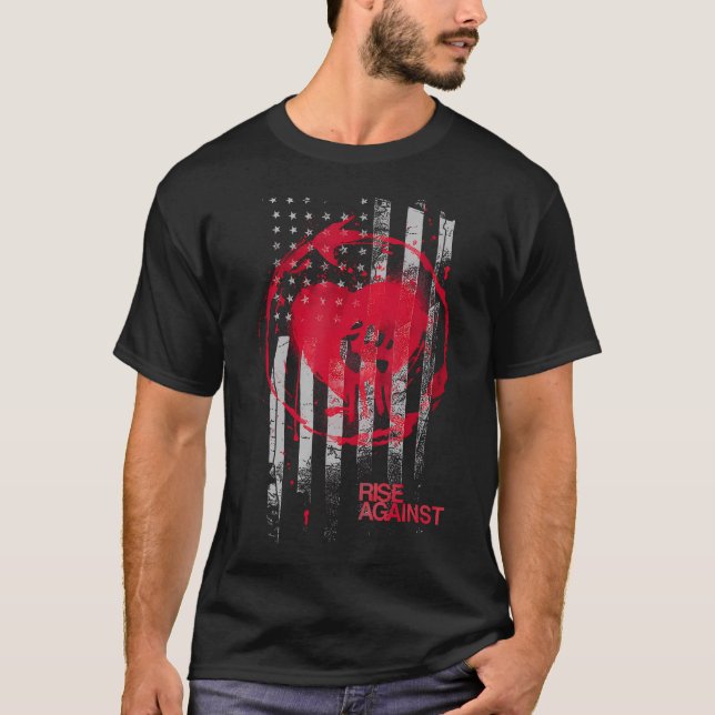 Rise Against- Stained Flag - Official Merchandise T-Shirt (Front)