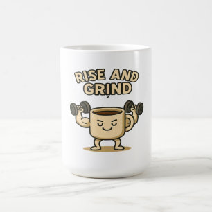 Rise and Grind Coffee Mug- Funny Gym Motivation  Coffee Mug
