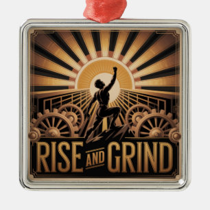 Rise And Grind Metal Tree Decoration
