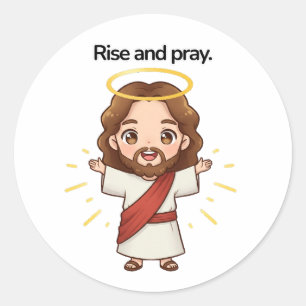 Rise and Pray - Jesus Reacts Classic Round Sticker