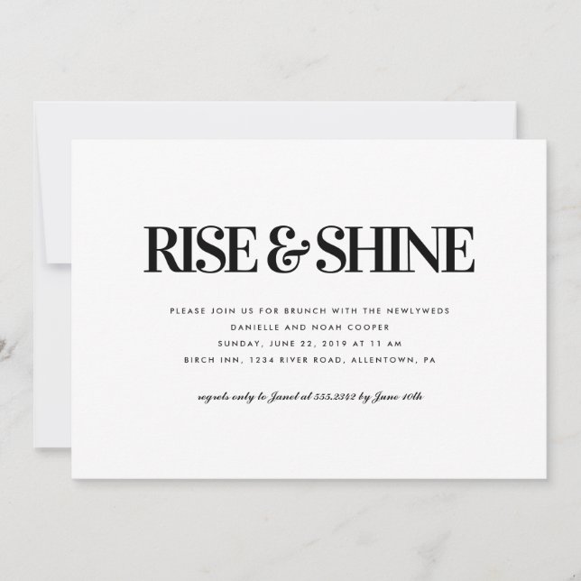Rise and Shine Brunch Invitation (Front)