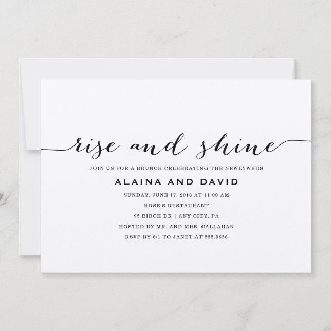 Rise and Shine Brunch Invitation - Kraft (Front)