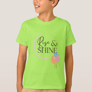 Rise and Shine Cute Script with Sunshine T-Shirt