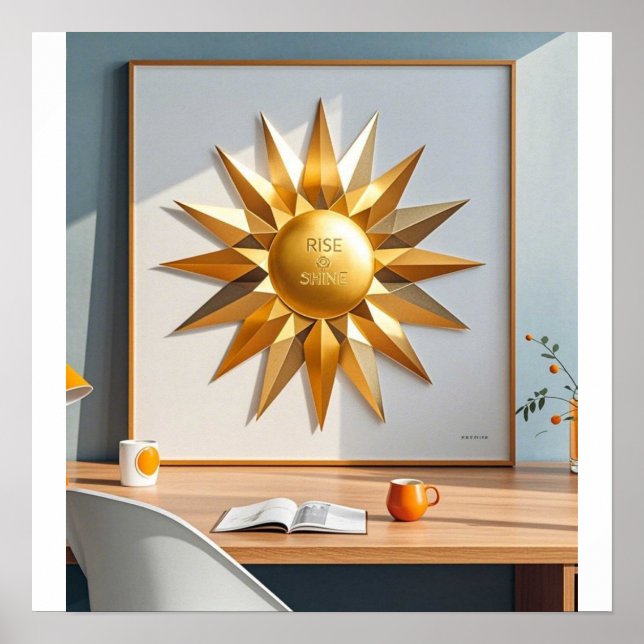 Rise and shine gold star poster (Front)