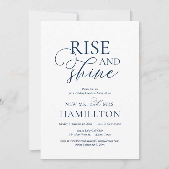 Rise and Shine, Post wedding Brunch Celebration In Invitation (Front)