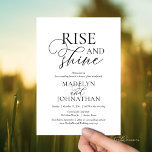 Rise and Shine, Post wedding Brunch Celebration Invitation<br><div class="desc">Announce your happily ever after in style (rise and shine) with our modern casual contemporary black and white theme design wedding elopement celebration invitation card. Our Happily Ever After Party Celebration Invitation card is ideal for couples who have decided to elope and want to host a party to celebrate their...</div>