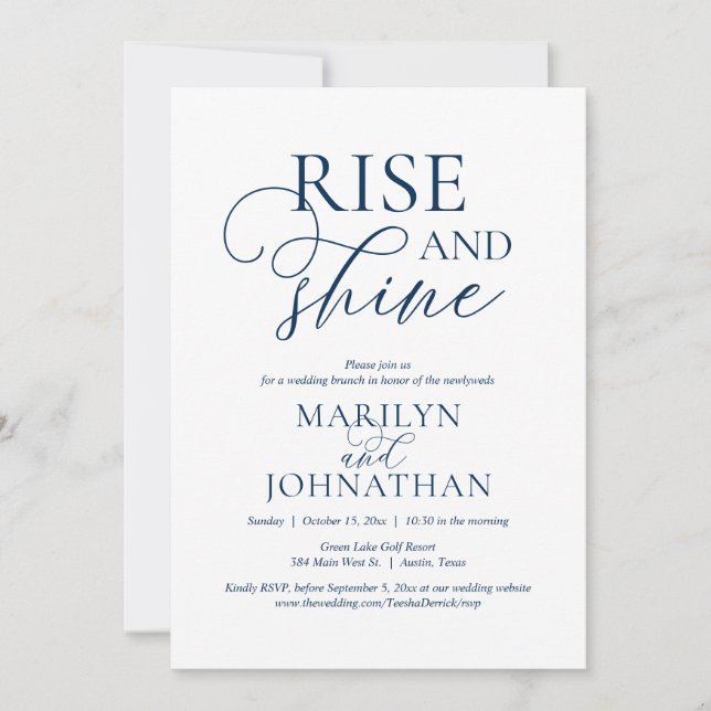 Rise and Shine, Post wedding Brunch Party Invitation (Front)